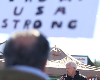 Rep. Bill Johnson(R-Ohio 6th) speaks to supporters of President Donald Trump at the Summitville Tile parking lot on 224, Saturday, March 4, 2017 in Boardman. ..(Nikos Frazier | The Vindicator)..