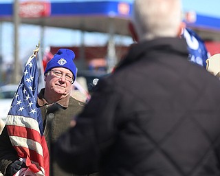 Bob Shipsky of Poland listens as Rep. Bill Johnson(R-Ohio 6th) speaks to supporters of President Donald Trump at the Summitville Tile parking lot on 224, Saturday, March 4, 2017 in Boardman. ..(Nikos Frazier | The Vindicator)..