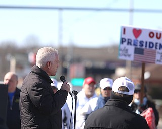 Rep. Bill Johnson(R-Ohio 6th) speaks to supporters of President Donald Trump at the Summitville Tile parking lot on 224, Saturday, March 4, 2017 in Boardman. ..(Nikos Frazier | The Vindicator)..