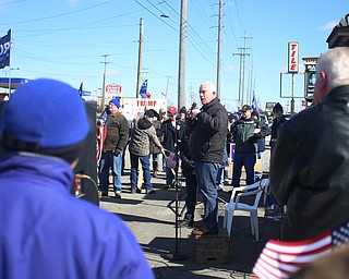 Rep. Bill Johnson(R-Ohio 6th) speaks to supporters of President Donald Trump at the Summitville Tile parking lot on 224, Saturday, March 4, 2017 in Boardman. ..(Nikos Frazier | The Vindicator)..