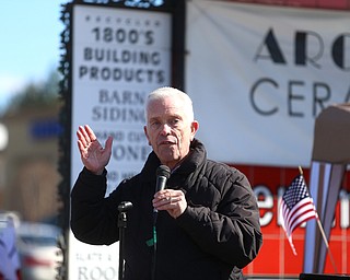 Rep. Bill Johnson(R-Ohio 6th) speaks to supporters of President Donald Trump at the Summitville Tile parking lot on 224, Saturday, March 4, 2017 in Boardman. ..(Nikos Frazier | The Vindicator)..