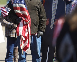 Bob Shipsky of Poland listens as Rep. Bill Johnson(R-Ohio 6th) speaks to supporters of President Donald Trump at the Summitville Tile parking lot on 224, Saturday, March 4, 2017 in Boardman. ..(Nikos Frazier | The Vindicator)..