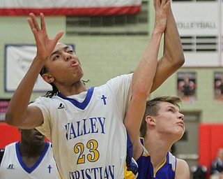 William D. Lewis The Vindicator  Valley's Jordan McKinney923) and Southern's Jacob Joiner(5) go for the ball.