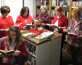 SPECIAL TO THE VINDICATOR
Greater Federation of Women’s Clubs Ohio Austintown Junior Women’s League participated in the National Education Association’s “Read Across America Day” on March 2. This is the 20th anniversary of the program. Members encourage parents to motivate their children to read by reading with them. From left, are Jessica Munger, Kathy Rusback, Peggy Bennett, Linda Jones, Janice Simmerman and Janie Surman. Below is Shirley Schmidt. For information go to the AJWL Facebook page.


