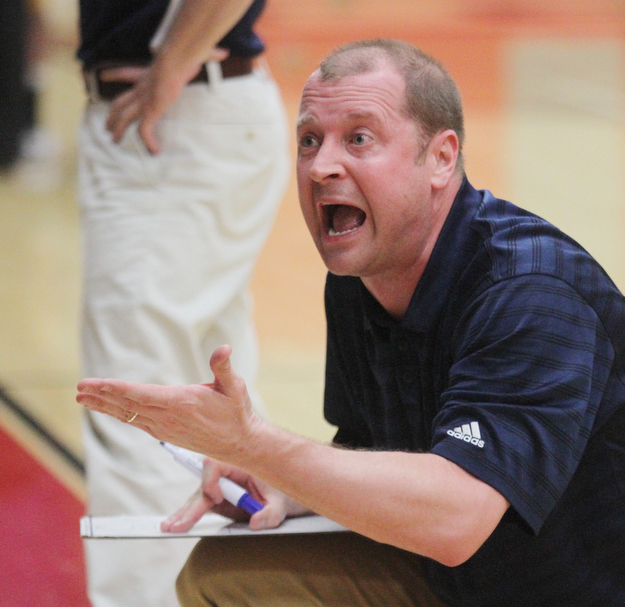 William D. Lewis The Vindicator  An emotional McDoanld coach Jeff Rasile during 3-7-17 win over Sebring.