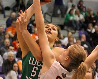 William D Lewis The Vindicator WB's Natalie Zuchowski(50) shoots over Pdua's Sarah Rapacz(30).