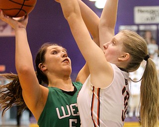 William D Lewis The Vindicator WB's Natalie Zuchowski(50) shoots over Pdua's Sarah Rapacz(30).