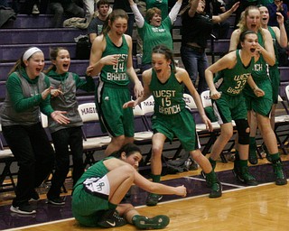 William D Lewis The Vindicator WB's bench reacts after Brenna rito(3), on floor , scores winning bucket