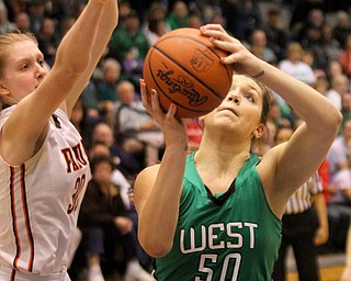 William D Lewis The Vindicator WB's Natalie Zuchowski(50) shoots over Pdua's Sarah Rapacz(30).