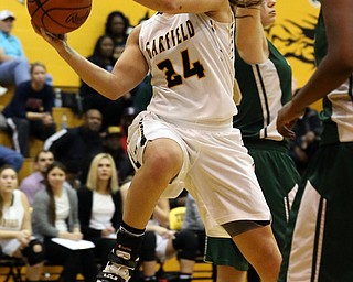 03-04-17 - D3 Regional Semi Girls Basketball-  Garfield G-Men vs Ursuline Irish at Cuyahoga Falls High School in Cuyahoga Falls, OH.  .3rd. qtr., Garfield's #24 Lauren Jones scores.
