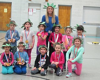 Neighbors | Alexis Bartolomucci.Samantha Cox and her transitional kindergarten class showed off the medals they received after the Olympics at Poland North Preschool on Feb. 10.