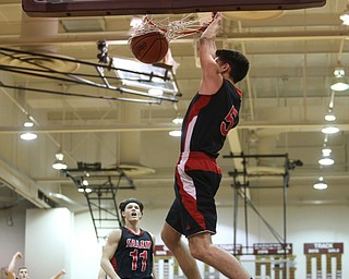 Jon Gerace(5) of Salem dunks the ball during the 1st half as Salem takes on Poland Seminary, Thursday, March 9, 2017 at Boardman High School. Salem won 70-66...(Nikos Frazier | The Vindicator)..