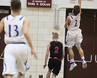 Mike Diaz(2) of Poland goes up for a layup on a breakaway during the 1st half as Salem takes on Poland Seminary, Thursday, March 9, 2017 at Boardman High School. Salem won 70-66...(Nikos Frazier | The Vindicator)..