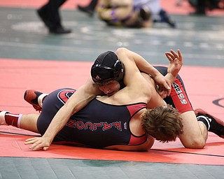 Dominic Cooper in Round 1 against Cody Neece of Lancaster Fairfield Union 182# div II, Cooper won