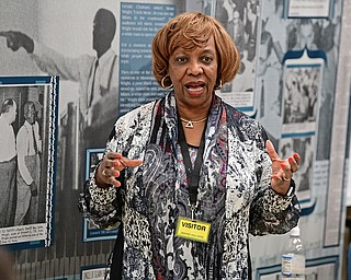 COLUMBIANA, OHIO - MARCH 9, 2017: Janice W. Kelsey speaks to the english class of Jackie Mercer about her experience with the Children's March and Civil Rights in her childhood, Thursday morning at Crestview High School. DAVID DERMER | THE VINDICATOR
