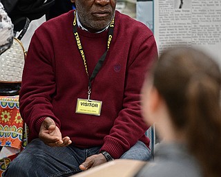COLUMBIANA, OHIO - MARCH 9, 2017: Alvin Wesley speaks to the english class of Jackie Mercer about his experience with the Children's March and Civil Rights in his childhood, Thursday morning at Crestview High School. DAVID DERMER | THE VINDICATOR