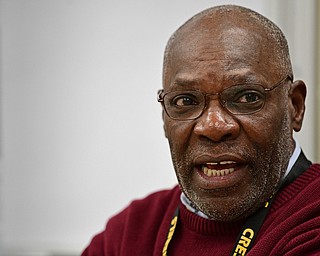 COLUMBIANA, OHIO - MARCH 9, 2017: Alvin Wesley speaks to the english class of Jackie Mercer about his experience with the Children's March and Civil Rights in his childhood, Thursday morning at Crestview High School. DAVID DERMER | THE VINDICATOR