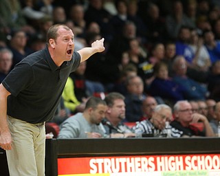 McDonald head coach Jeff Rasile during the 2nd quarter as Southern Local takes on McDonald, Friday, March 10, 2017 at Struthers High School. McDonald won 96-43...(Nikos Frazier | The Vindicator)..