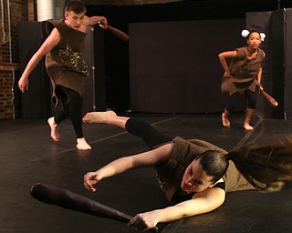 Samuel Darrin(left), Sarah Veverka(center) and Della Toliver(right) perform "Eh, Oh, Arhh" during the Building Art 2017 One-Hit Wonders Vol. 1 at the Ballet Western Reserve, Saturday, March 11, 2017 in Youngstown. ..(Nikos Frazier | The Vindicator)..