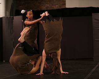 Samuel Darrin(left), Sarah Veverka(right) and Della Toliver(center) perform "Eh, Oh, Arhh" during the Building Art 2017 One-Hit Wonders Vol. 1 at the Ballet Western Reserve, Saturday, March 11, 2017 in Youngstown. ..(Nikos Frazier | The Vindicator)..