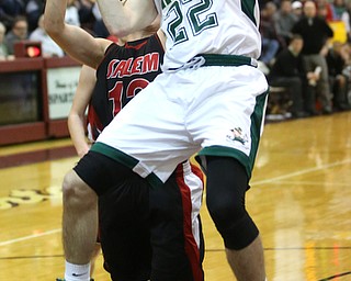 Vince Venzeio(22) of Ursuline goes up for two during the 1st quarter as Salem takes on Ursuline in the Division II District Final, Saturday, March 11, 2017 at Boardman High School. Ursuline won 70-33...(Nikos Frazier | The Vindicator)..