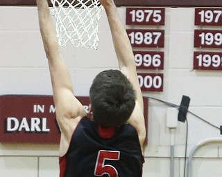 Jon Gerace(5) of Salem goes up for a layup during the 4th quarter as Salem takes on Ursuline in the Division II District Final, Saturday, March 11, 2017 at Boardman High School. Ursuline won 70-33...(Nikos Frazier | The Vindicator)..
