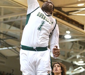 Anthony Howell(1) of Ursuline tomahawk dunks during the 4th quarter as Salem takes on Ursuline in the Division II District Final, Saturday, March 11, 2017 at Boardman High School. Ursuline won 70-33...(Nikos Frazier | The Vindicator)..