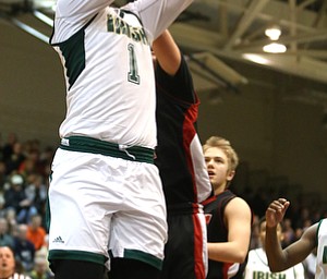 Anthony Howell(1) of Ursuline goes up for a layup during the 4th quarter as Salem takes on Ursuline in the Division II District Final, Saturday, March 11, 2017 at Boardman High School. Ursuline won 70-33...(Nikos Frazier | The Vindicator)..