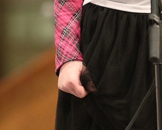        ROBERT K. YOSAY  | THE VINDICATOR.     .West Branch eighth grade student Macey Stancato wins the 84th Regional Spelling Bee spelling the championship word "sarcoidosis" correctly..Poland's Sophie Sainato won second place and four-time returnee Angela McKenna from Girard won third place...-30-