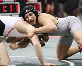 Dominic Cooper of Canfield defeats R J Tolliver of Wilmington to advance to the Semi Finals in the 182# DivII