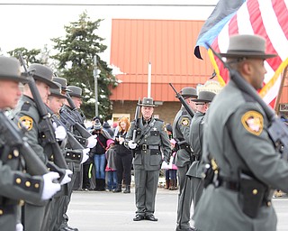 The Mahoning County Sheriff's Department leads the  Mahoning Valley St. Patrick's Day Parade on Market Street in Boardman, Sunday, March 12, 2017. ..(Nikos Frazier | The Vindicator)..