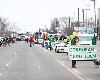 Cars stretch down the length of Market Street between McClurg Rd and Southwoods Rd during the Mahoning Valley St. Patrick's Day Parade on Market Street in Boardman, Sunday, March 12, 2017. ..(Nikos Frazier | The Vindicator)..