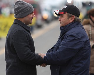 Ohio State Sen. Joe Schiavoni(D-Ohio 33) shakes hands with spectators  during the Mahoning Valley St. Patrick's Day Parade on Market Street in Boardman, Sunday, March 12, 2017. ..(Nikos Frazier | The Vindicator)..
