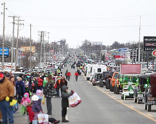 Cars stretch down the length of Market Street between McClurg Rd and Southwoods Rd during the Mahoning Valley St. Patrick's Day Parade on Market Street in Boardman, Sunday, March 12, 2017. ..(Nikos Frazier | The Vindicator)..