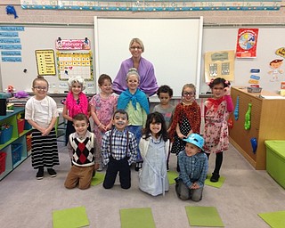 Neighbors | Submitted.Samantha Cox and her students at Poland North Preschool dressed up for their 100th day of school on Feb. 13.