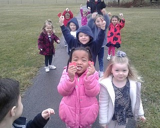 Neighbors | Submitted.Students in Joy Bucci's class at North Preschool went on a walk and collected hearts after reading the book "The Day it Rained Hearts."