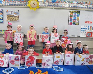 Neighbors | Alexis Bartolomucci.Students in Joy Bucci's class showed of the Valentine's Day boxes they made in class at Poland North Preschool.