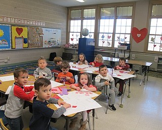Neighors | Alexis Bartolomucci.Students in Danielle Argeras' class at Poland North Preschool made Valentine's Day crafts on Feb. 14.