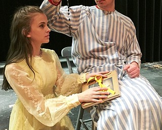 Neighbors | Submitted.Pictured are Lauren Johnson and Michael Stefanick as their roles in the Canfield Players’ play, "Dracula."