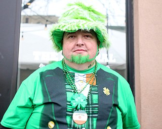 Mike Richmond of Youngstown poses for a photo outside of The Federal during Sham-Rock on the Block, Friday, March 17, 2017, in downtown Youngstown. ..(Nikos Frazier | The Vindicator)..