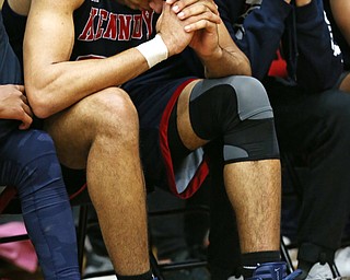 MICHAEL G TAYLOR | THE VINDICATOR- 03-17-17  -Basketball-  JFK's #23 Antonio McQueen reacts to the loss.  D4 Regional Final, Cleve Luthern East Falcons vs JFK Eagles at Canton Fieldhouse in Canton, OH