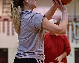 BOARDMAN, OHIO - MARCH 21, 2017: Megan Payich of Girard shoots during the three point shootout, Tuesday night at Boardman High School. DAVID DERMER | THE VINDICATOR