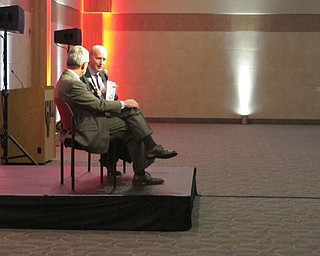 Neighbors | Alexis Bartolomucci.Jim Tressel and Bob Hannon hosted a question and answer session during the Night with Jim on March 8 hosted by the Austintown Optimist Club.