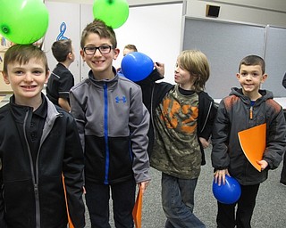 Neighbors | Alexis Bartolomucci.Students at the Poland Dobbins mad scientist father and son night created static electricity for the race on March 9. Pictured are, from left, Elliot Riser, Lucas Knez, Devon Stec and Vincent Colla.