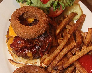 William D. Lewis The Vindicator Bacon Cheddar burger at  Phoenix Fire Grill