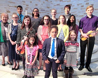SPECIAL TO THE VINDICATOR
Warren Music Club sponsored a recital March 12 at Christ Episcopal Church, 2627Atlantic St., Warren. Performers were students of Warren Music Club members Karen Ferren and Nelya Stefanides. The students attended the Ohio and National Federation of Music Clubs Festival on March 11 at Youngstown State University. Students, in front from left, were Carlee Frankford, Kristian Claybrook and Sabrina Baskett. In the second row, Ferren, Anna Shevock, Abby Hamrick, Isabella Moosally, Lily Nelson, Anna Wolfe and Andrew Sutton. In the third row, Abhishek Shah, Kristlyn Claybrook, Emily Dew and Stefanides.