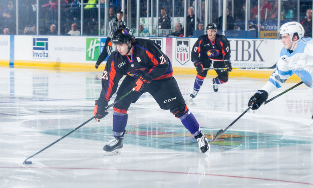 Scott R. Galvin | The Vindicator.Youngstown Phantoms forward Alex Esposito (23) takes a shot on net against the Lincoln Stars during the second period at the Covelli Centre on April 1, 2017...