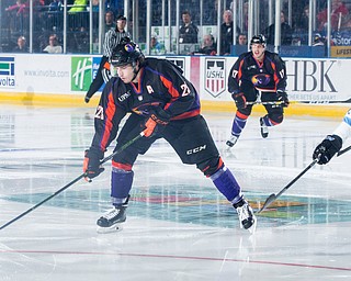 Scott R. Galvin | The Vindicator.Youngstown Phantoms forward Alex Esposito (23) takes a shot on net against the Lincoln Stars during the second period at the Covelli Centre on April 1, 2017...