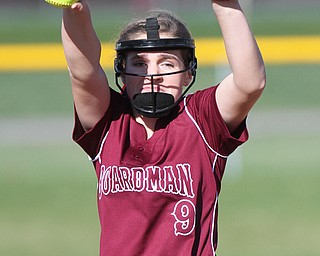 William D. Lewis The Vindicator  Boardman pitcherAshley Cornelius(9) during 4-5-17 game with Howland.