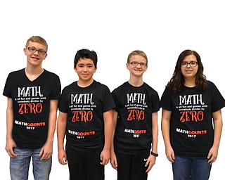 Neighbors | Submitted.The Canfield Village Middle School MathCounts team came in first at the MathCounts competition at Youngstown State University Feb. 9, and will travel to the state at Columbus State Community College in Columbus March 11. Team members include Ben Martin, Emily Mashqbeh, Aaron Ferguson and Hayden Nottingham and is coached by CVMS math teacher Shelly Dwyer.